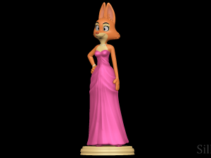 Diane Foxington in Pink Dress - The Bad Guys 3D प्रिंट मॉडल