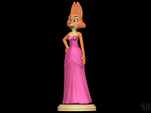 Diane Foxington in Pink Dress - The Bad Guys 3D Print Model