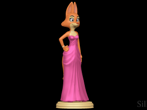 Diane Foxington in Pink Dress - The Bad Guys 3D प्रिंट मॉडल