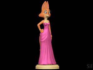 Diane Foxington in Pink Dress - The Bad Guys 3D Print Model