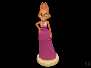 Diane Foxington in Pink Dress - The Bad Guys 3D Print Model