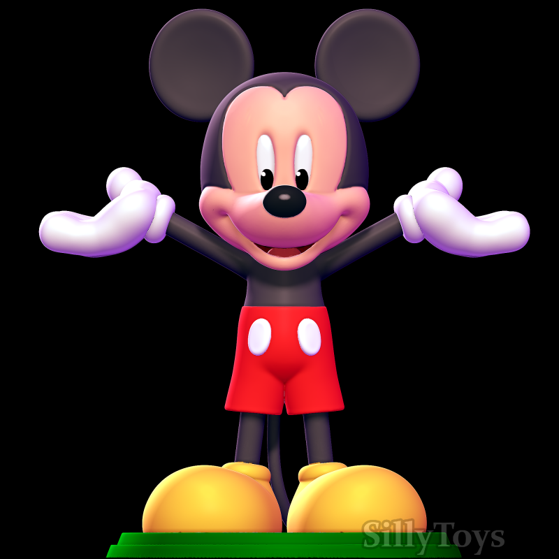 Mickey Mouse 3D Baskı Modeli .c4d .max .obj .3ds .fbx .stl .blend 