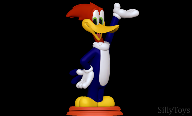 Woody Woodpecker 3D Принт Модель .c4d .max .obj .3ds .fbx .stl .blend 