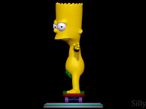 Bart Simpson Skating Naked - The Simpsons 3D Print Model