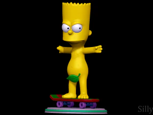 Bart Simpson Skating Naked - The Simpsons 3D Print Model