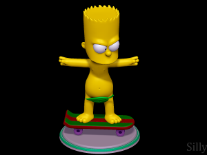 Bart Simpson Skating Naked - The Simpsons Modèles 3D en vedette