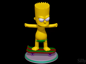 Bart Simpson Skating Naked - The Simpsons 3D Print Model
