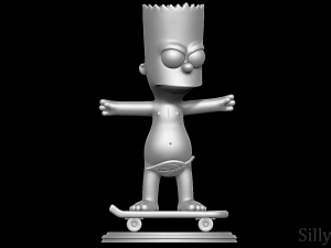 Bart Simpson Skating Naked - The Simpsons Modèles 3D en vedette