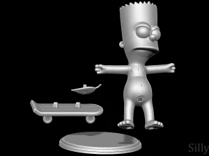 Bart Simpson Skating Naked - The Simpsons 3D Print Model