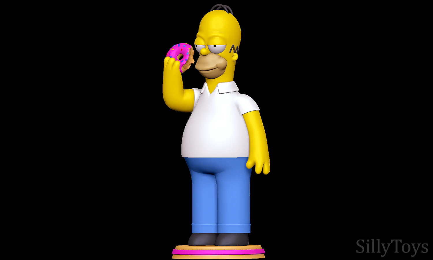 Homer Simpson Eating Donut - The Simpsons 3D Print Model .c4d .max .obj .3ds .fbx .stl .blend 