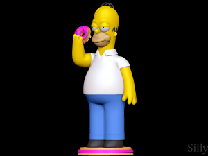 Homer Simpson Eating Donut - The Simpsons 3D Print Model