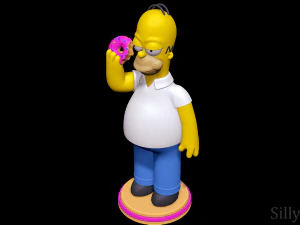 Homer Simpson Eating Donut - The Simpsons 3D Print Model