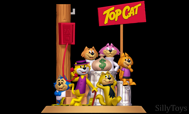 Top Cat Diorama 3D Принт Модель .c4d .max .obj .3ds .fbx .stl .blend 