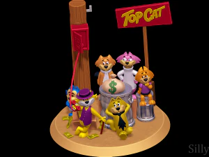 Top Cat Diorama 3D Print Model