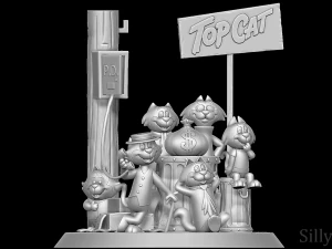 Top Cat Diorama 3D Print Model