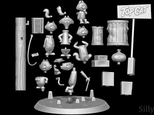 Top Cat Diorama 3D Print Model