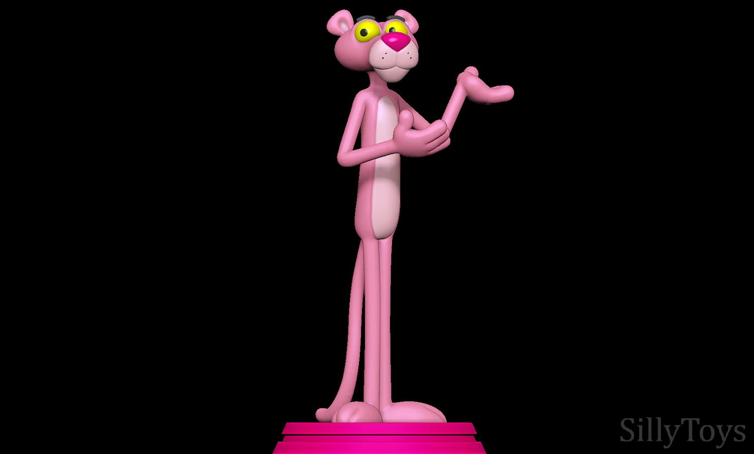 Pink Panther 3D Print Model .c4d .max .obj .3ds .fbx .stl .blend 
