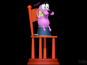 勇敢的胆怯的狗 3D 打印模型