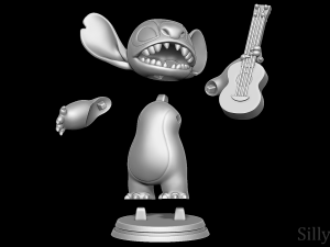 Stitch with a guitar - Lilo and Stitch 3D 프린트 모델