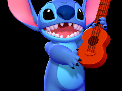 Stitch with a guitar - Lilo and Stitch 3D Print Model
