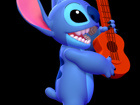 Stitch with a guitar - Lilo and Stitch 3D 프린트 모델