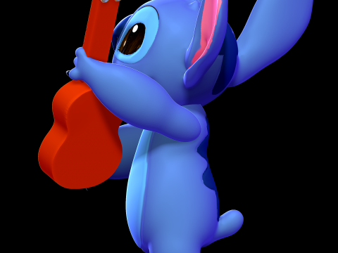 Stitch with a guitar - Lilo and Stitch 3D 프린트 모델