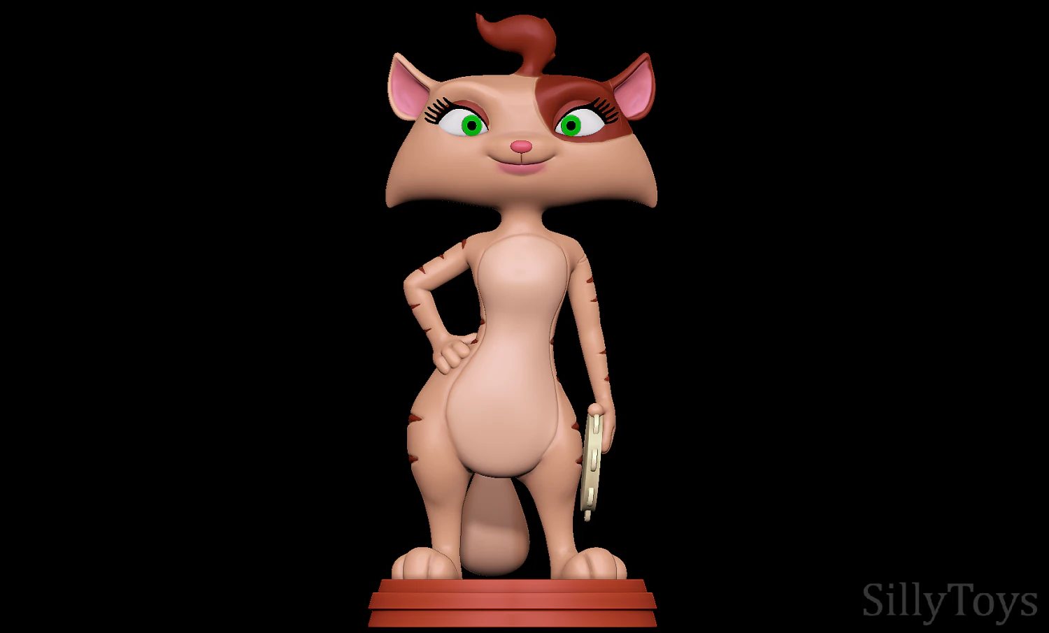 Tambourine Cat - Barnyard the original party 3D Print Model .c4d .max .obj .3ds .fbx .stl .blend 
