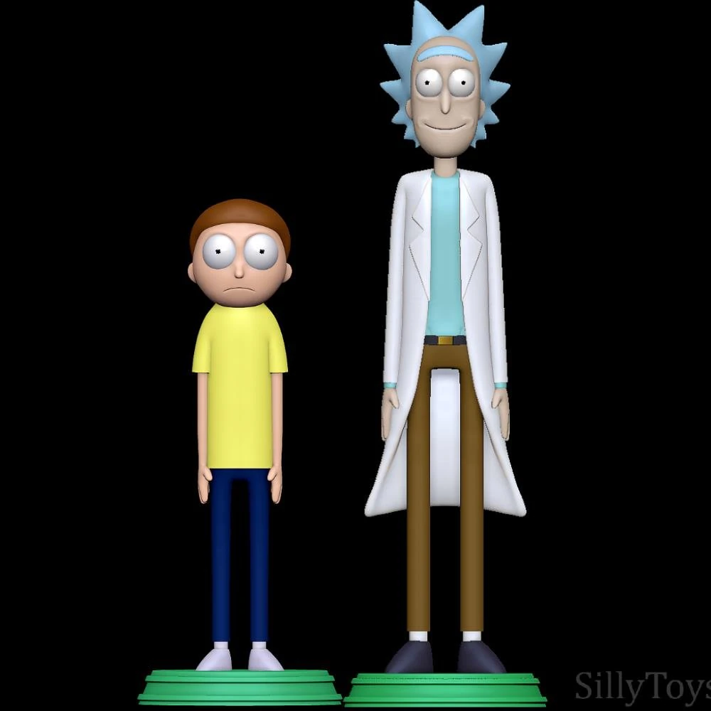 Rick and Morty 3D Print Model .c4d .max .obj .3ds .fbx .stl .blend