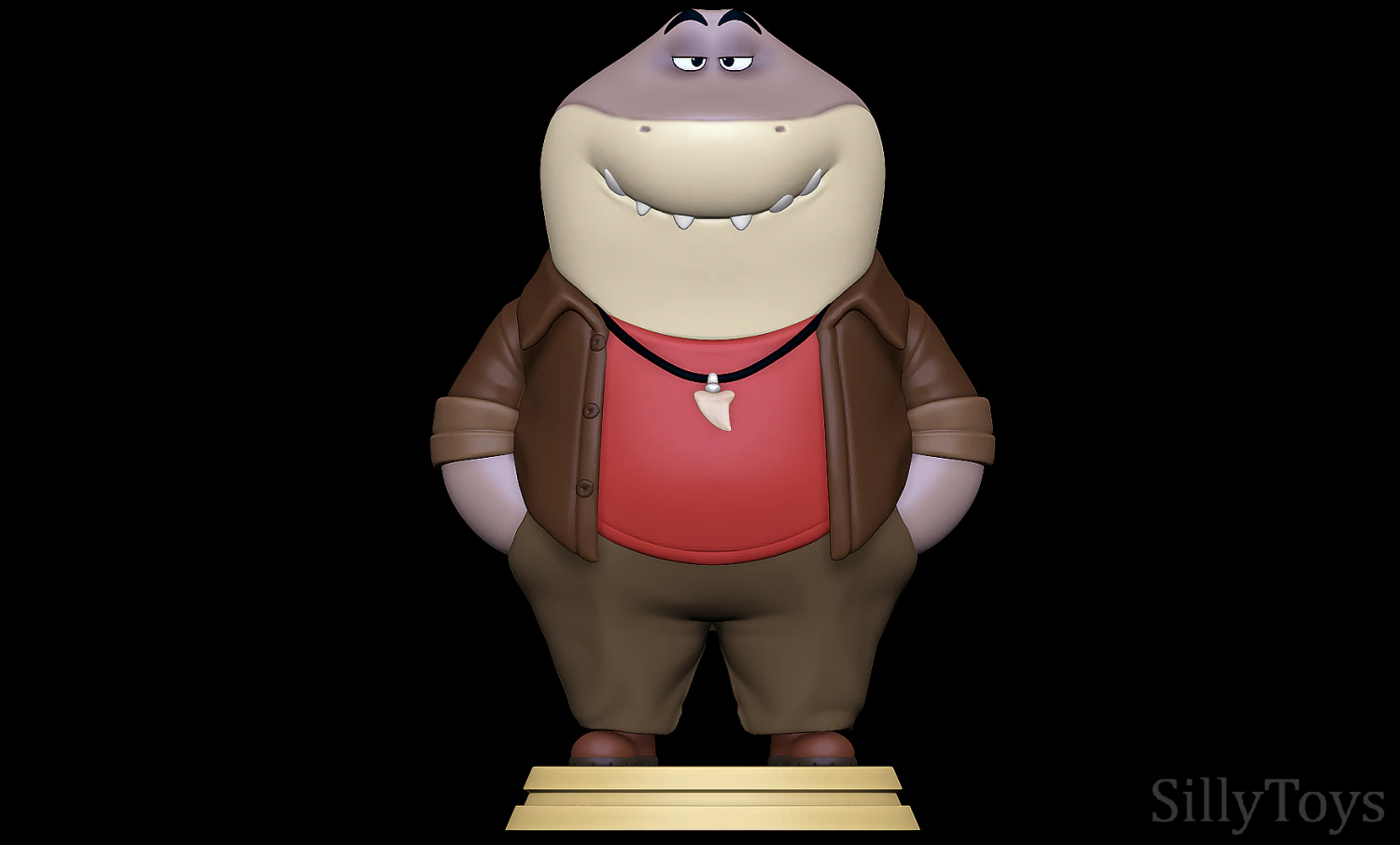 Mr Shark - The Bad Guys 3D Print Model .c4d .max .obj .3ds .fbx .stl .blend