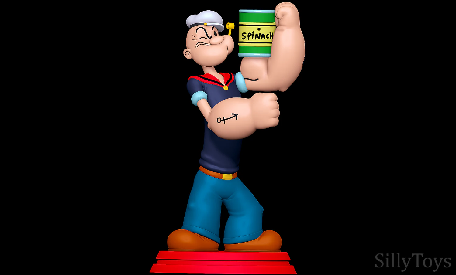 Popeye 3D Print Model .c4d .max .obj .3ds .fbx .stl .blend 