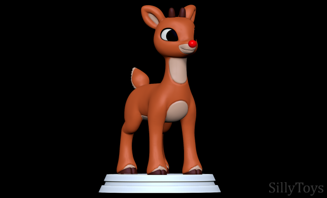 Rudolph the Red-Nosed Reindeer 3D 프린트 모델 .c4d .max .obj .3ds .fbx .stl .blend 