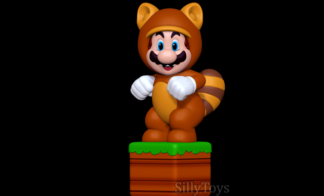Tanooki Mario 3D Print Model .c4d .max .obj .3ds .fbx .stl .blend