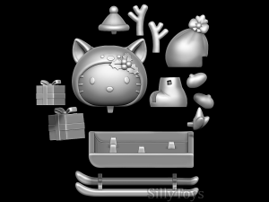 Hello Kitty Christmas Model do druku 3D