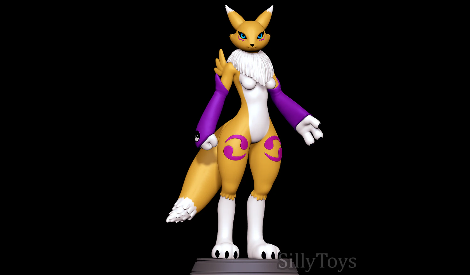 Renamon - Digimon 3D Print Model .c4d .max .obj .3ds .fbx .stl .blend 