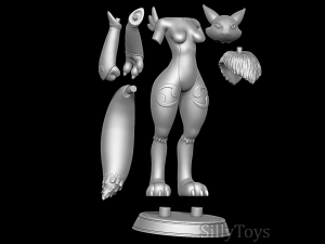 Renamon - Digimon Modèles 3D en vedette