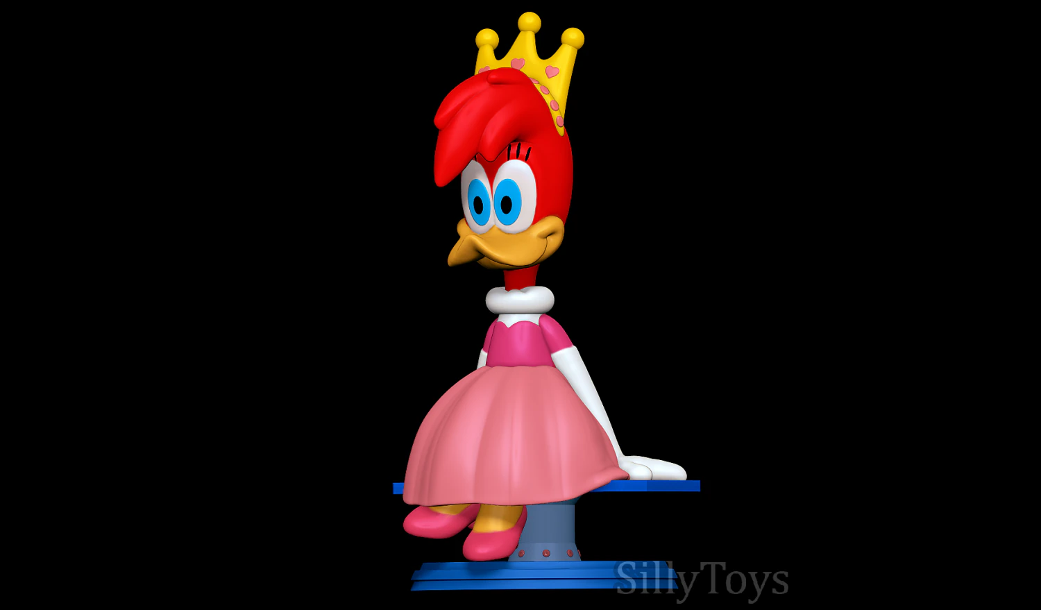 Princess Winnie Woodpecker 3D Print Model .c4d .max .obj .3ds .fbx .stl .blend
