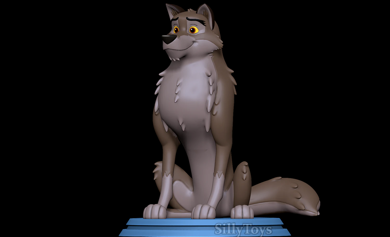 Balto Sitting 3D Print Model .c4d .max .obj .3ds .fbx .stl .blend 