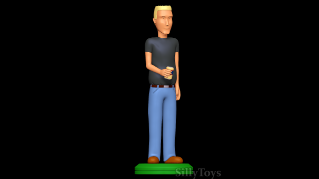 Jeff Boomhauer - King of the Hill 3D 프린트 모델 .c4d .max .obj .3ds .fbx .stl .blend 