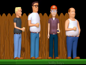 King of the Hill Diorama 3D Print Model