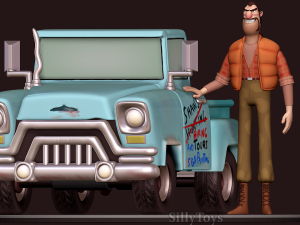 Shaw with his Car - Open Season 3D Print Model