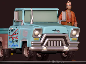 Shaw with his Car - Open Season 3D Print Model