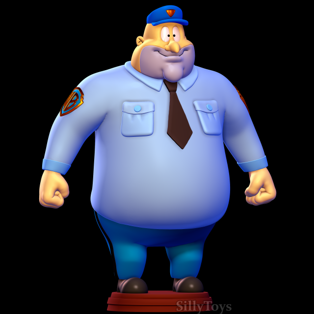 Ralph T Guard - Animaniacs 3D Print Model .c4d .max .obj .3ds .fbx .stl .blend 