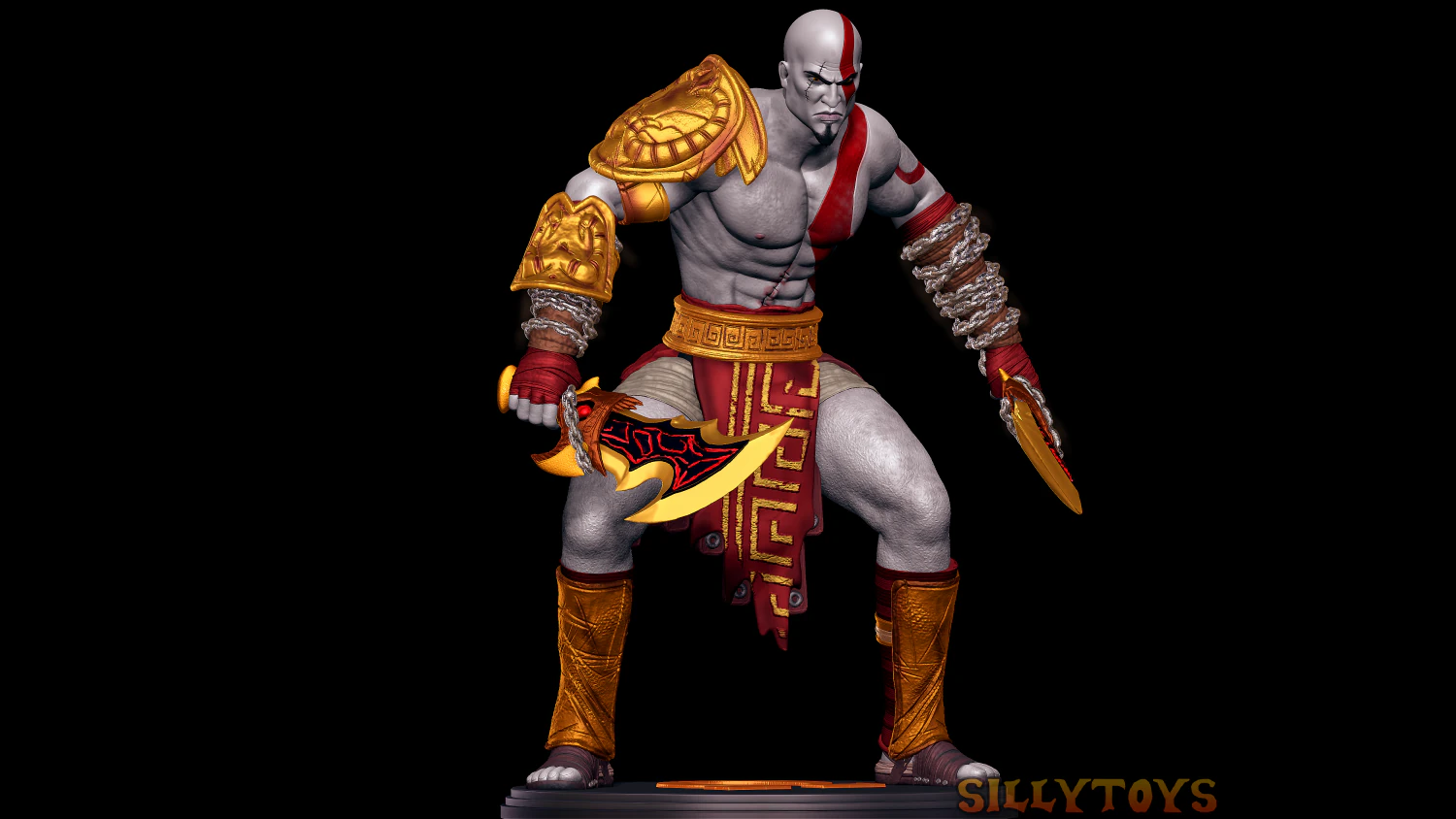 Kratos - God of War 3 3D Print Model .c4d .max .obj .3ds .fbx .stl .blend 