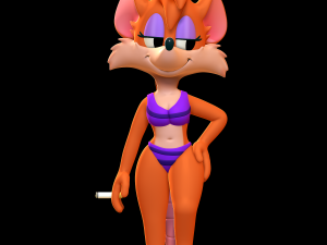 Rubella Rat with Bikini - Tiny Toons Adventures 3D Baskı Modeli