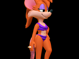 Rubella Rat with Bikini - Tiny Toons Adventures 3D Baskı Modeli