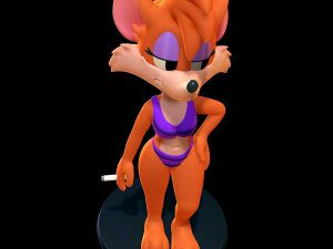 Rubella Rat with Bikini - Tiny Toons Adventures 3D Baskı Modeli