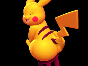 Pikachu Sitting on a Stool 3D Print Model