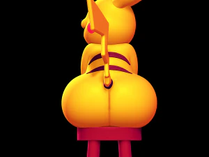 Pikachu Sitting on a Stool 3D Print Model