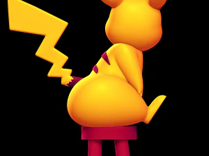 Pikachu Sitting on a Stool 3D Print Model