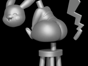 Pikachu Sitting on a Stool 3D Print Model